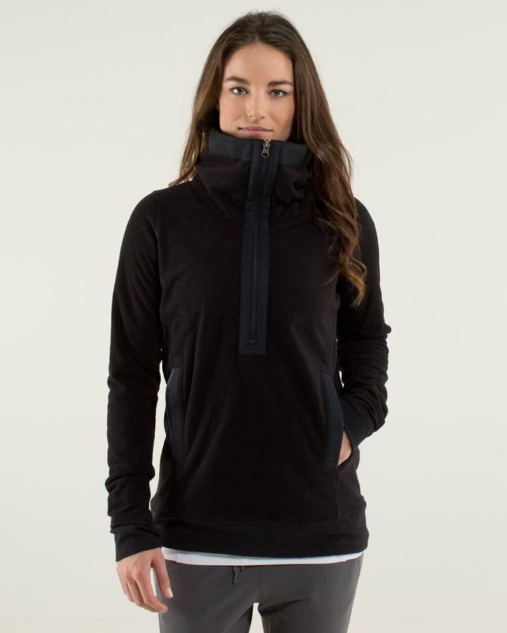 Lululemon Post Chaturanga Pullover Funnel Neck Quarter Zip Sweatshirt Size 6